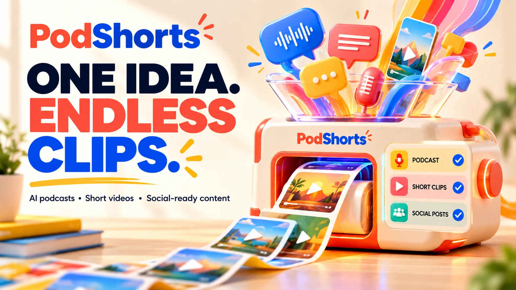 PodShorts — AI podcast and short-form video creation workflow